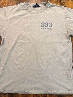 333 Half-Evil Short Sleeve Crewneck T-Shirt - Light Gray